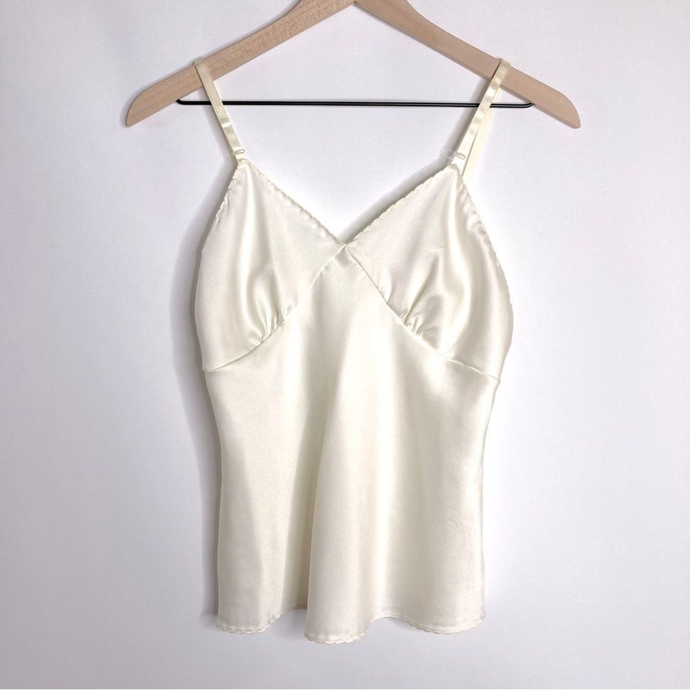 Vintage Deena Ivory Sleep Lingerie Top Size 36 Small Satin